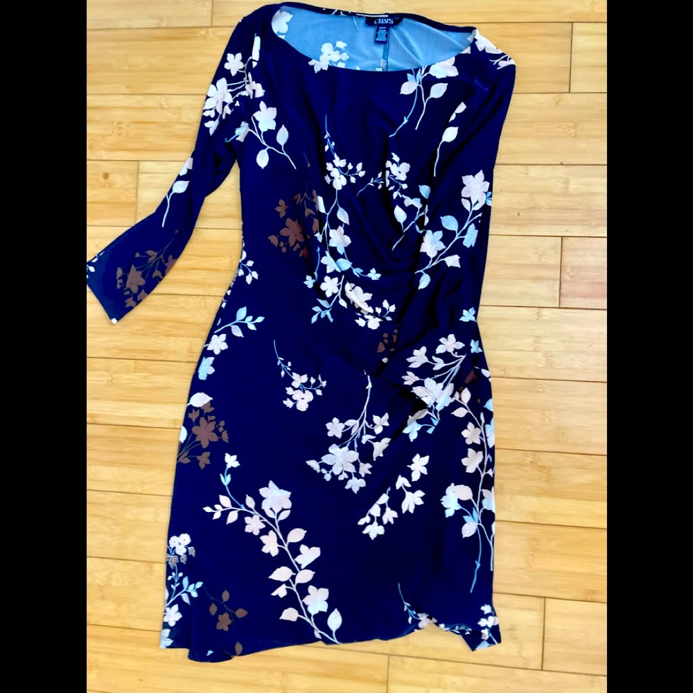 Chaps size 4 NAVY FLORAL dress